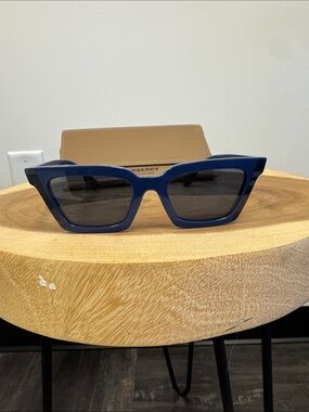 Burberry Blue Rectangular Sunglasses